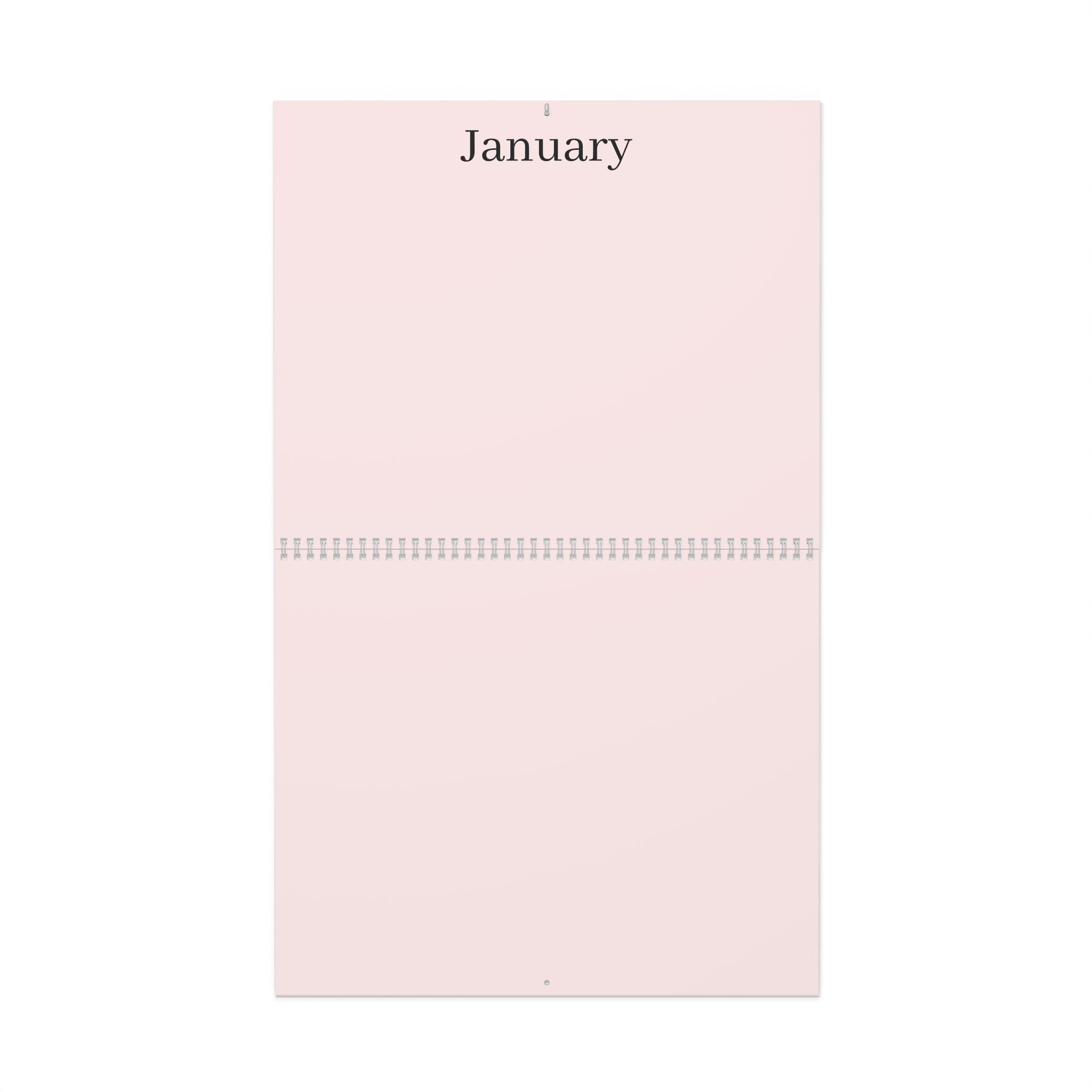 Pink Feminine Wall Calendar — 12-Month Decorative Calendar