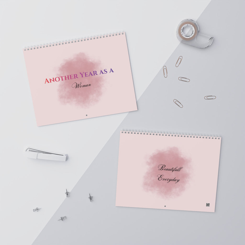Pink Feminine Wall Calendar — 12-Month Decorative Calendar