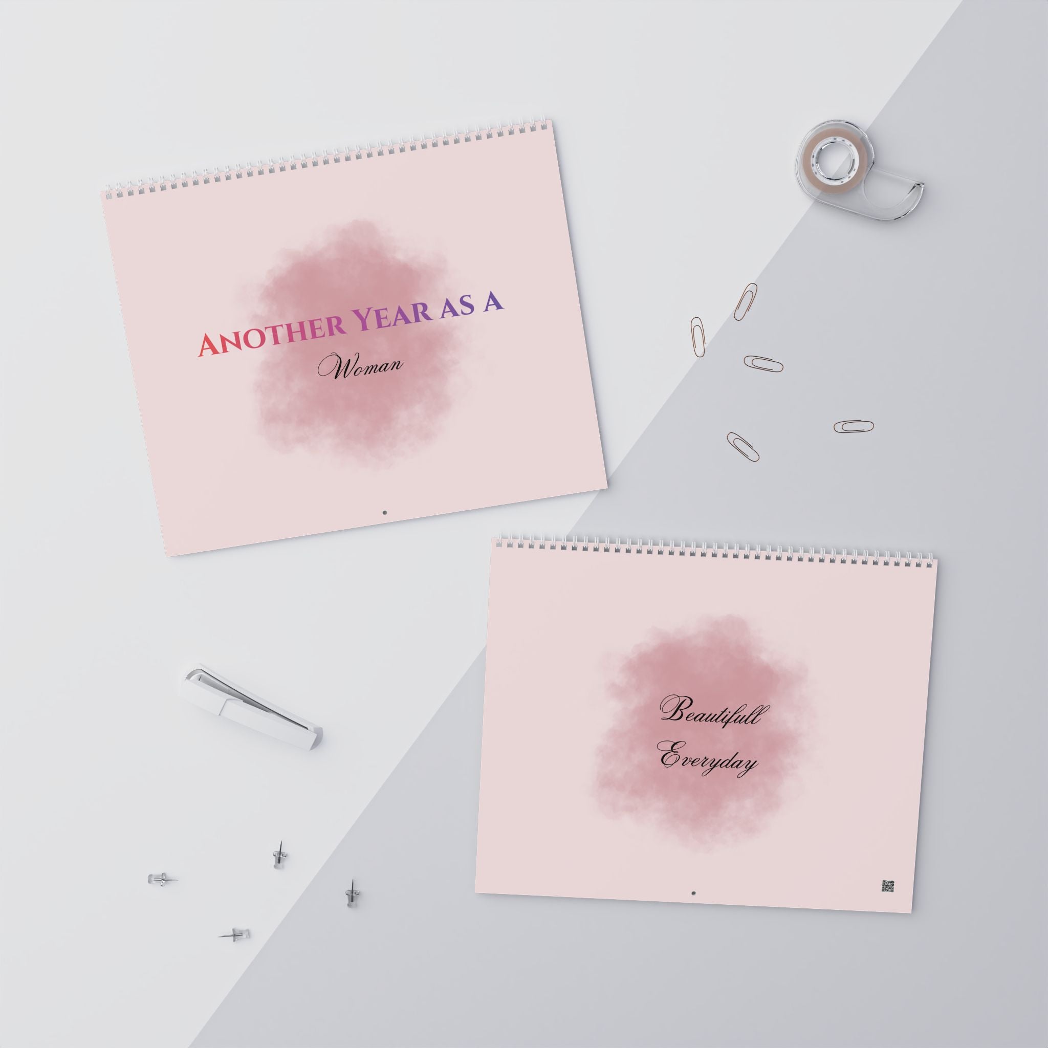 Pink Feminine Wall Calendar — 12-Month Decorative Calendar